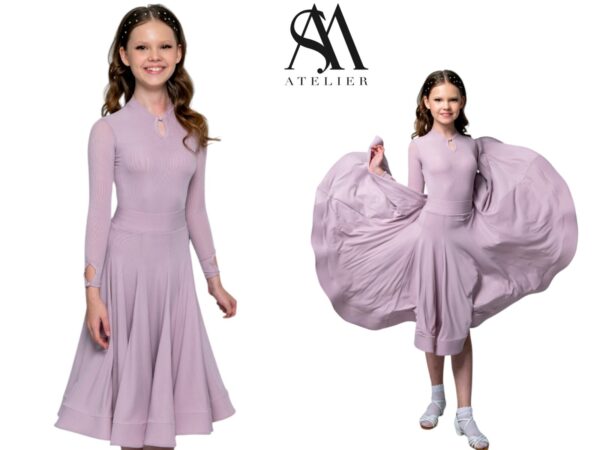 Juvenile Dress In Colour Lilac Powder