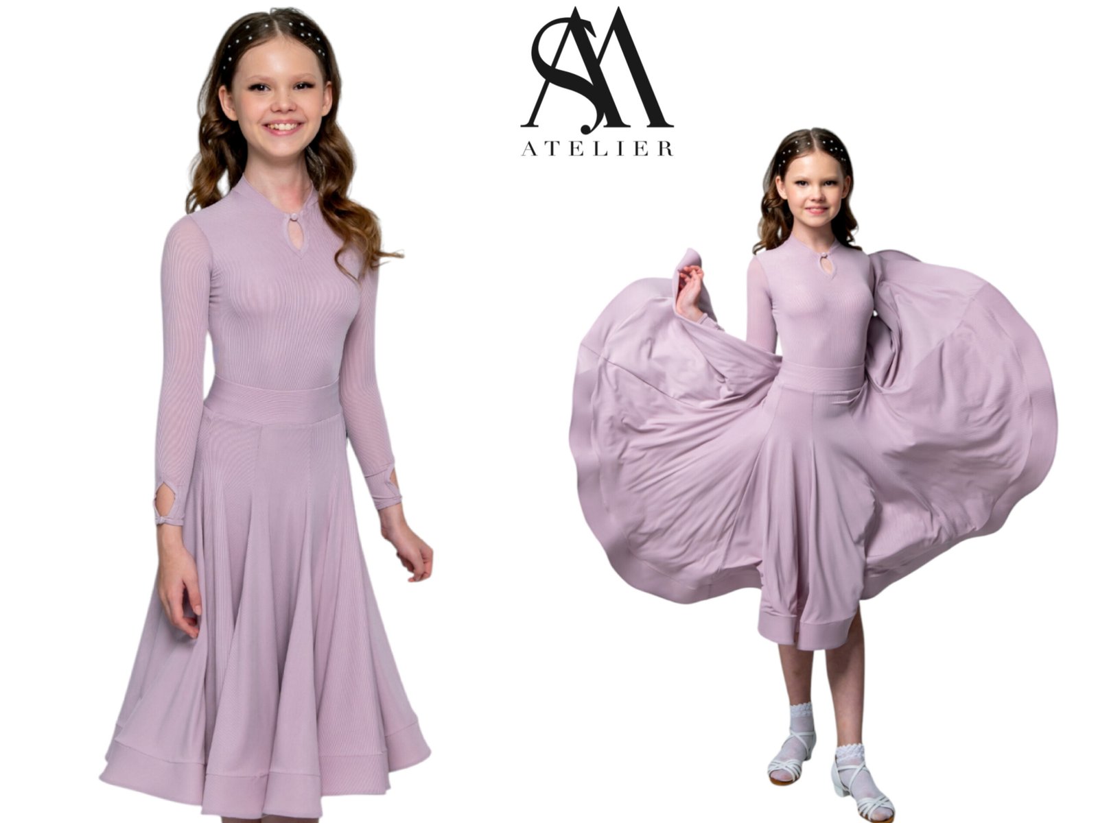 Juvenile Dress In Colour Lilac Powder