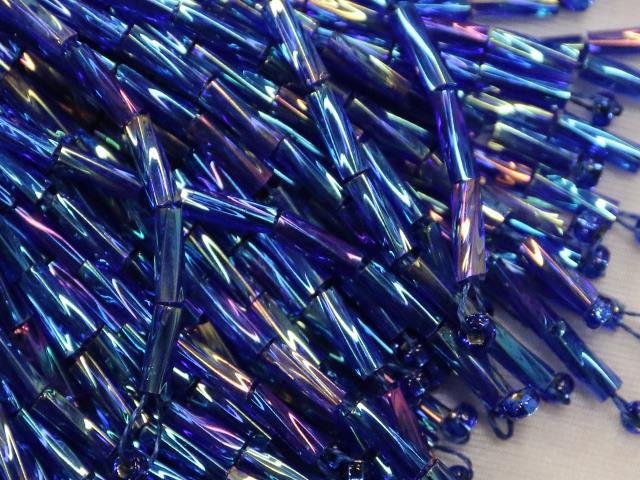 Bugle Bead Dropper Bunch COBALT/BLUEBERRY