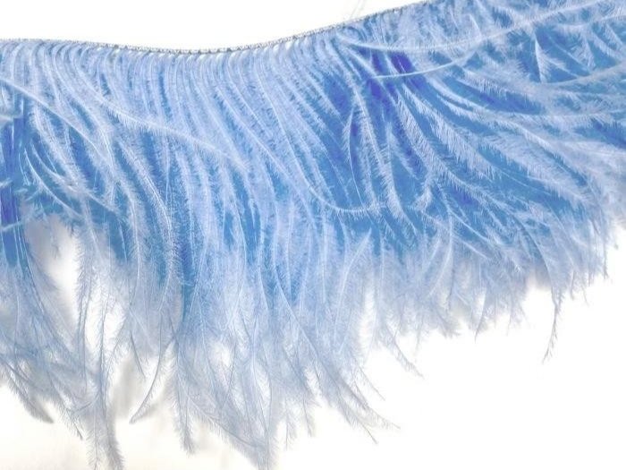 Ostrich Feather Fringe Trim BLUEBELL