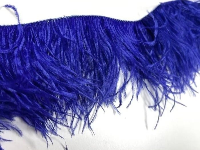 Ostrich Feather Fringe Trim - BLUEBERRY