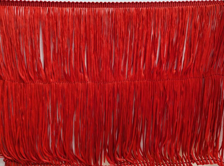 Flat Fringe Trim 30 Cm RED