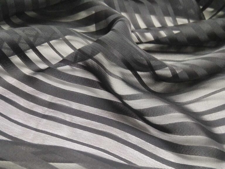 Georgette Stripe - BLACK