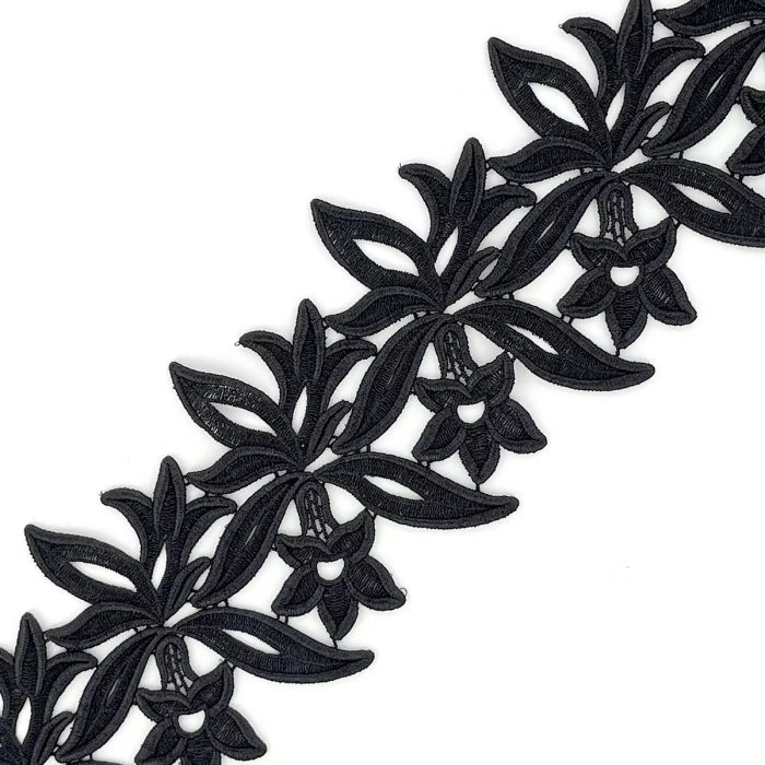 Lace Georgina Guipure Ribbon BLACK