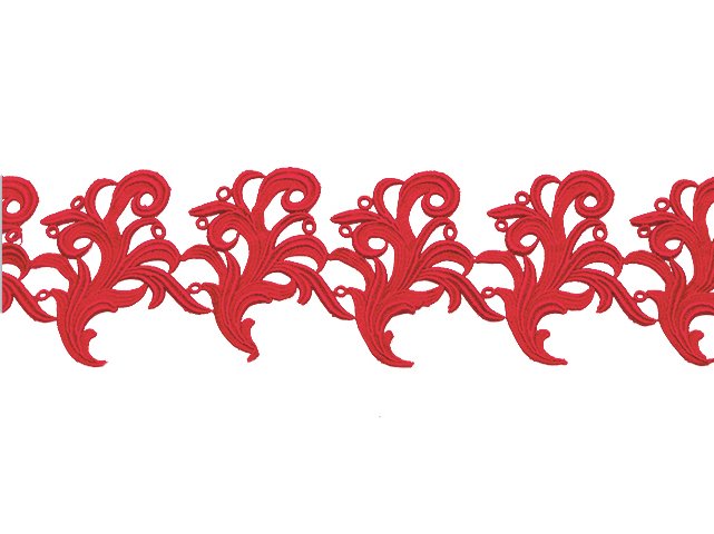 Lace Tamara Guipure Ribbon FLUORESCENT RED