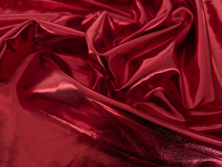 Lycra Stretch Metallic Foiled RED