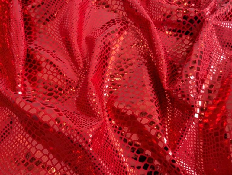 Lycra Python Foiled RED