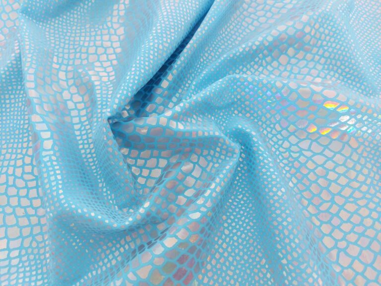 Lycra Python Foiled SILVER/ICE BLUE