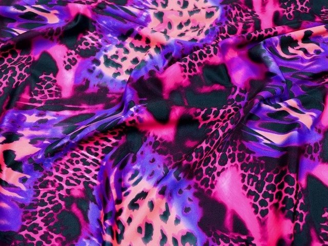 Print On Lycra COBALT/ELECTRIC PINK/PLUM/BLACK