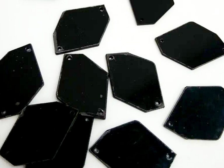 Rhombus Sew-On Mirrors BLACK