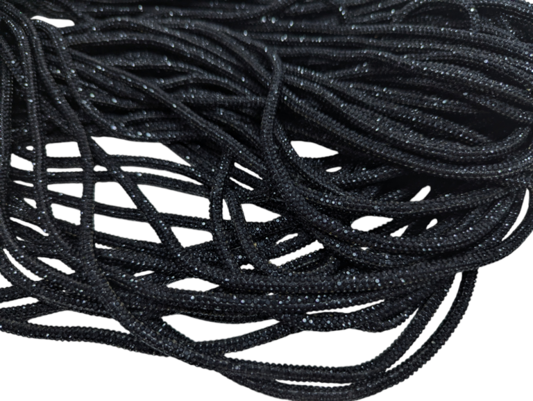 Rhinestone Cord 6Mm Black