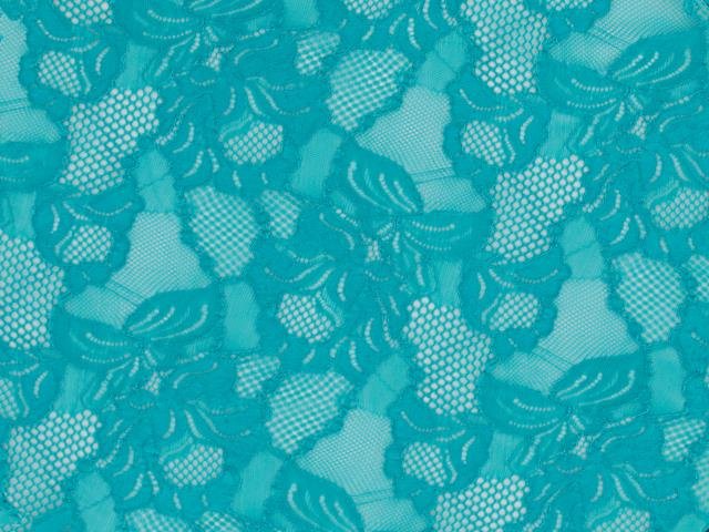 Floral Cascade Stretch Lace - BLUE ZIRCON