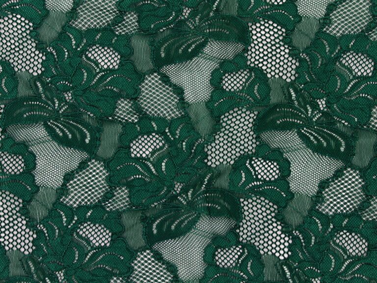 Floral Cascade Stretch Lace - FOREST GREEN