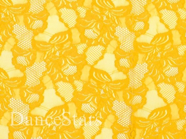 Floral Cascade Stretch Lace - SAFFRON