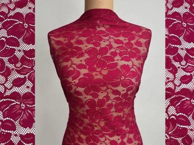 Florentina Stretch Lace CHERRY RED