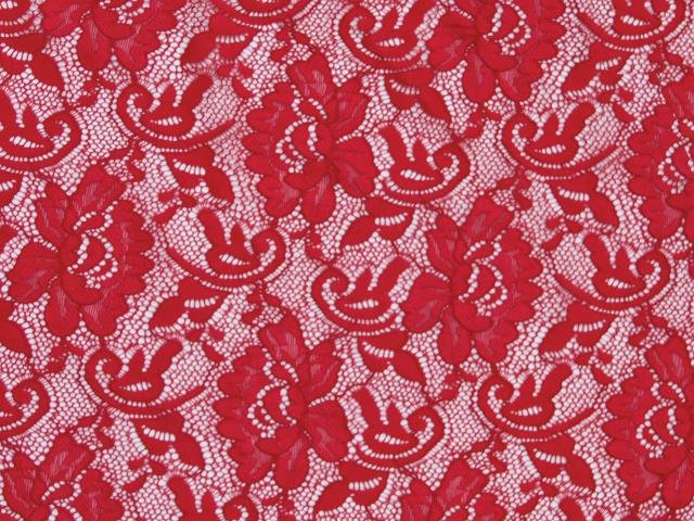Flower Stretch Lace - CHERRY RED