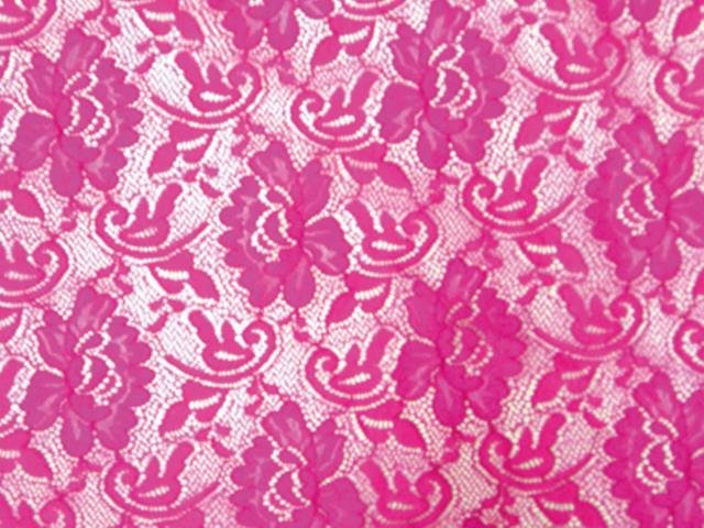 Flower Stretch Lace - ELECTRIC PINK