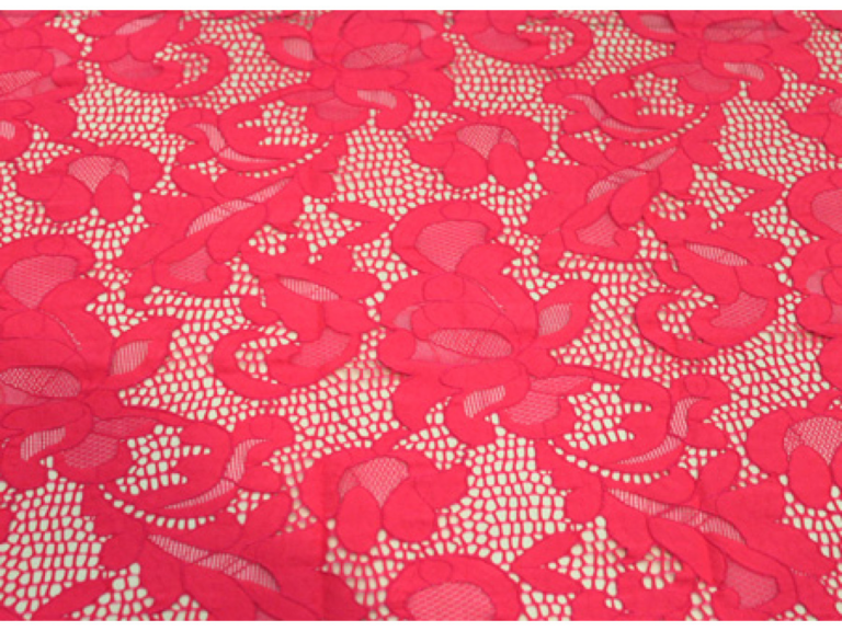 Geometric Stretch Lace FLUORESCENT RED