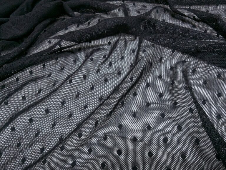 Stretch Net Polka Dot - BLACK