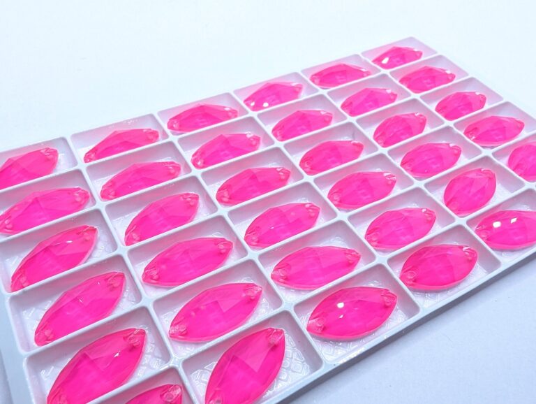 Navette Sew-On Stones - Astella NEON FUCHSIA
