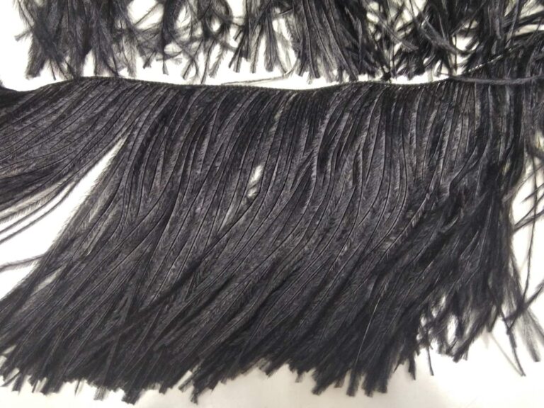Ostrich Feather Fringe Trim 12-15 Cm BLACK